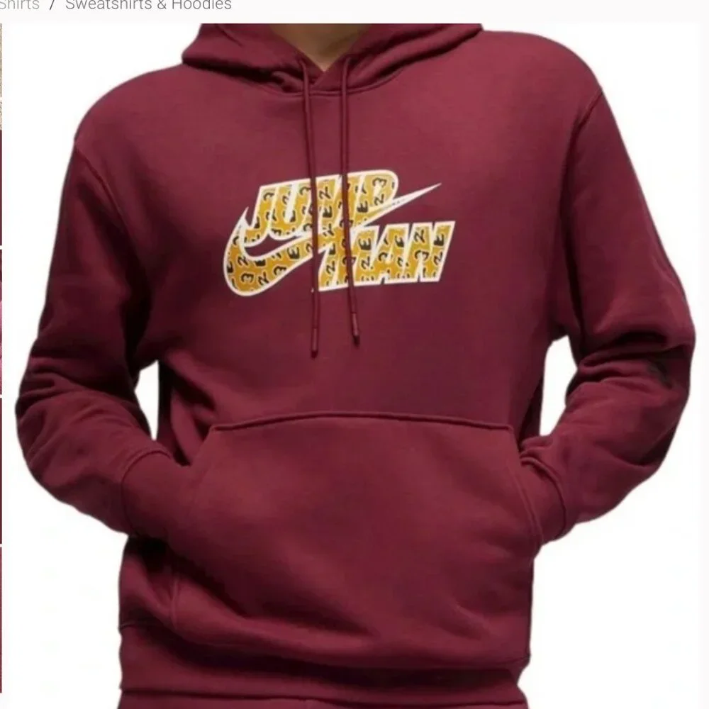 Nike Jordan Flight Jumpman Men's Fleece Maroon Pullover SZ‎ L